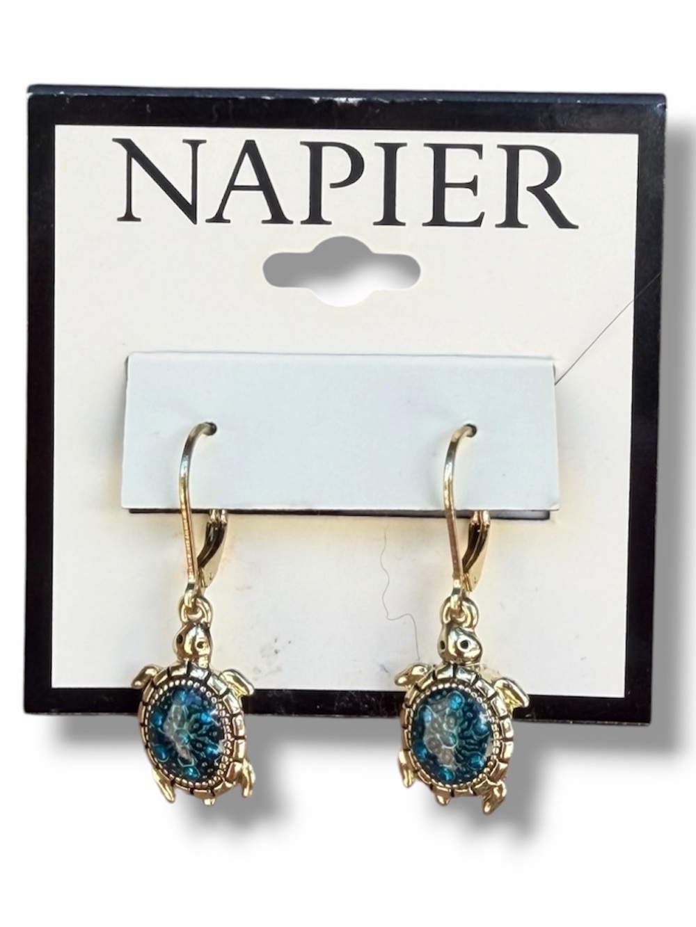 Turtle Drop Earring Napier Simulated Crystal Gold Tone KOHLS